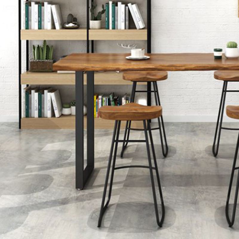 Industrial Style Bar Table Solid Wood Pedestal Base Bar Dining Table
