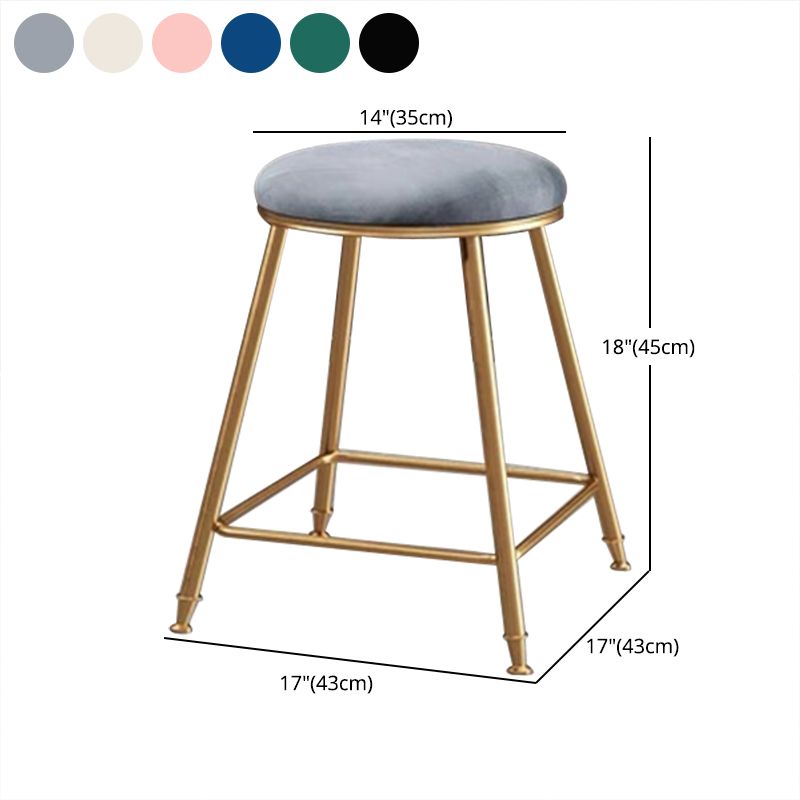 Coffee Shop Glam Bar Stool Iron Legs Footrest Stack-able Counter Stool