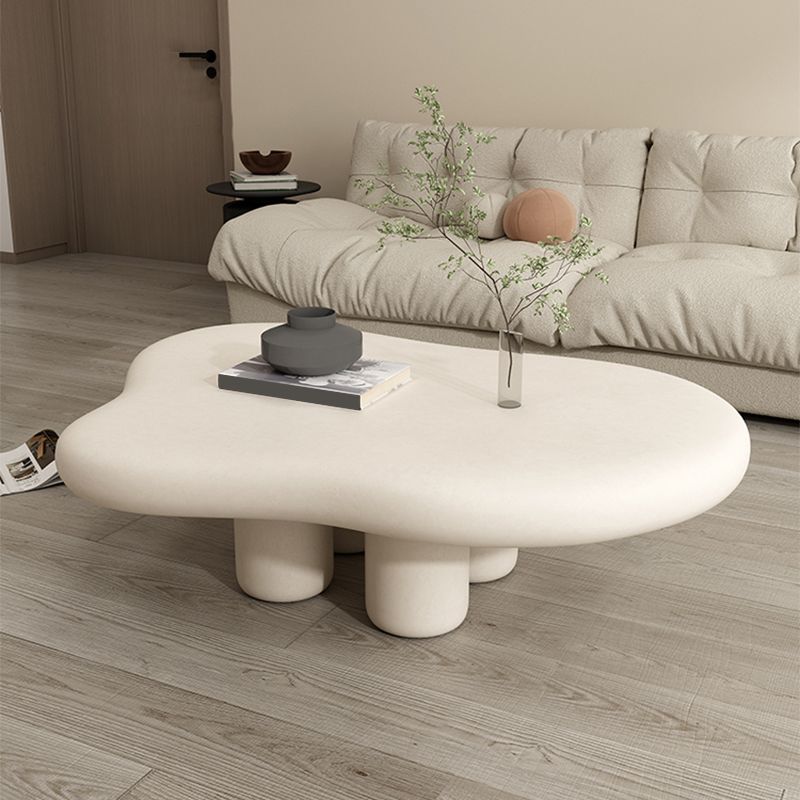Wood Contemporary Coffee Table 4 Legs Single Coffee Cocktail Table