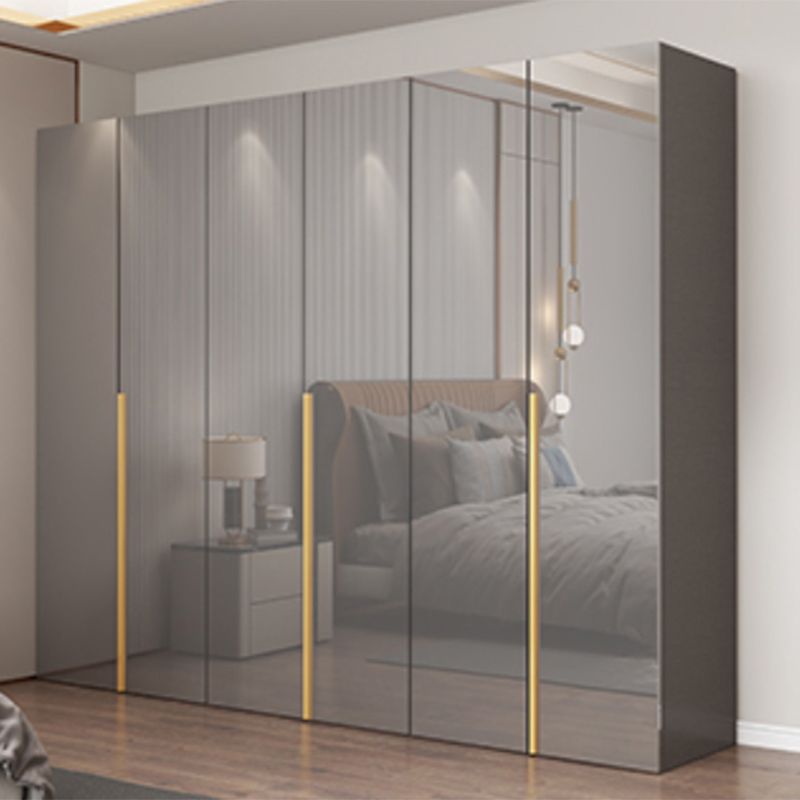 Engineered Wood Wardrobe Closet with Shelves Modern Wardrobe Cabinet for Home