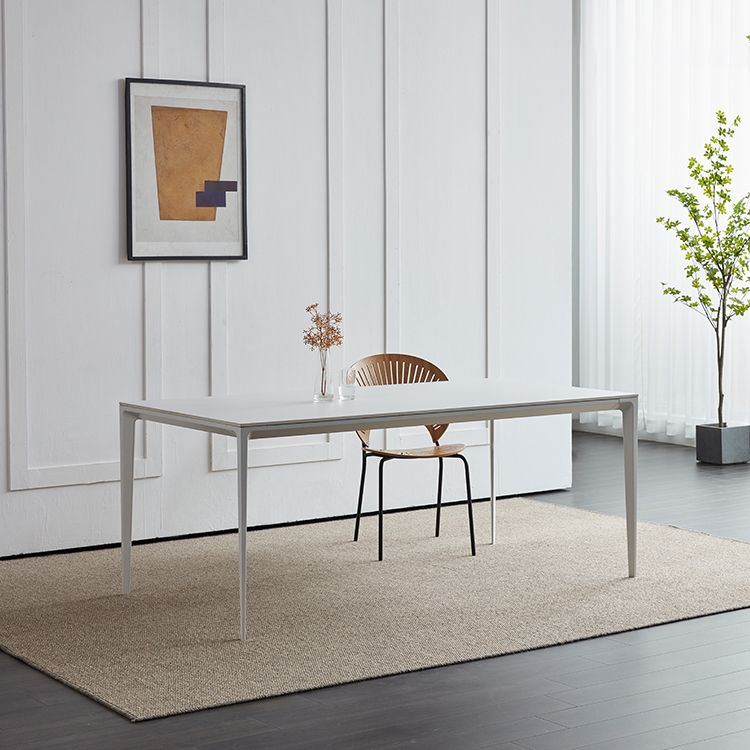 Conjunto de comedor de comedor estándar de piedra sinterizada contemporánea Juego de comedor de cocina en blanco