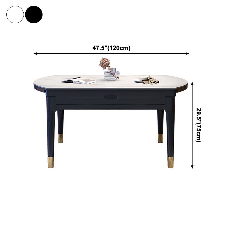 Hedendaagse gesinterde stenen standaardtafel drop-blad ronde eettafel voor keuken