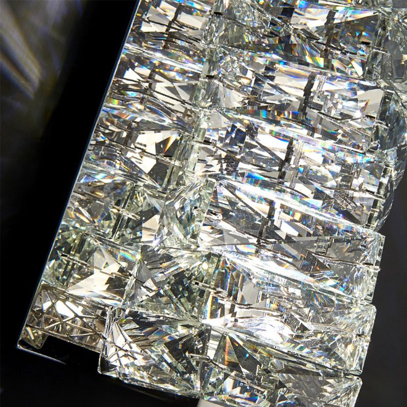 Modern Style Wall Sconce 1-Light Wall Mount Lamp with Crystal Shade for Bedroom