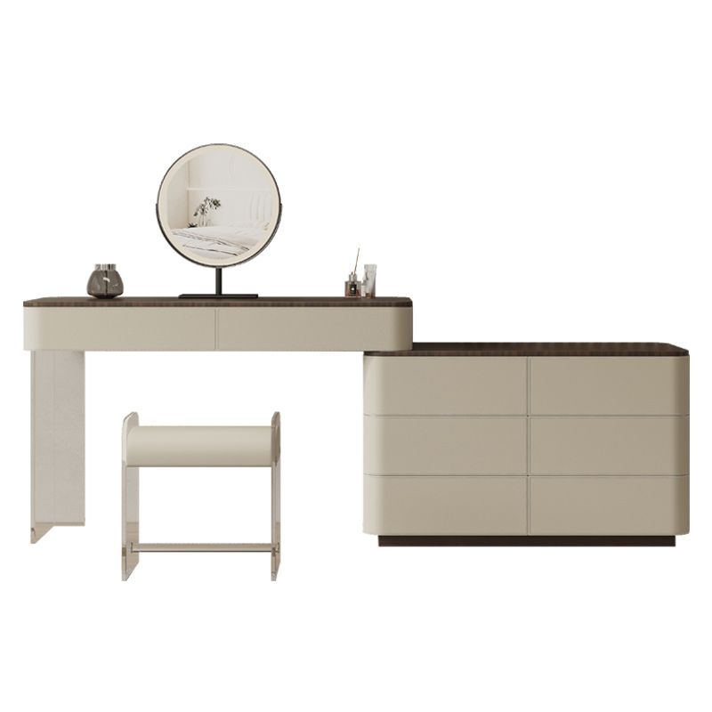 Contemporary Wood Makeup Vanity Table Dresser With Storage 8 Drawers for Bedroom