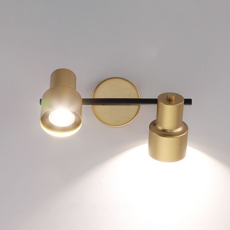 Gold LED Wall Light in Modern Concise Style Wrought Iron Rotatable Wall Sconce for Bathroom
