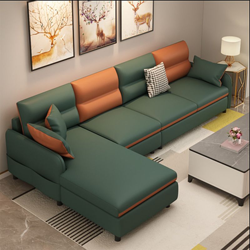 29.52 " H Faux Leather Square Arm Sofa & Chaise for Living Room