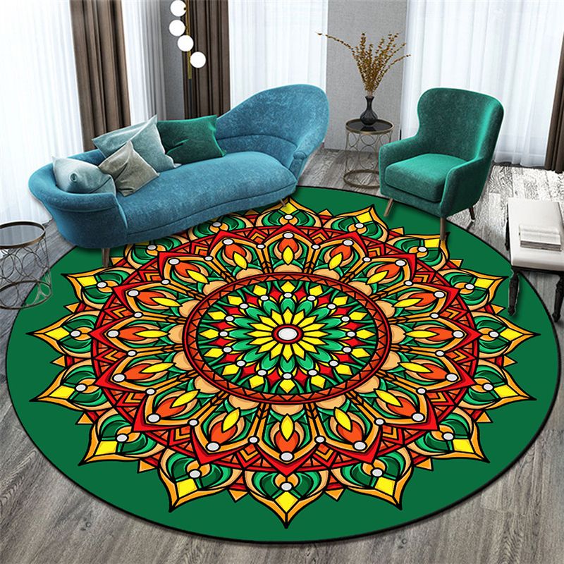 Stijlvolle Marokko Trug Floral Pattern Polyester Area Tapijt Non-slip achtergrondgebied tapijt voor woonkamer