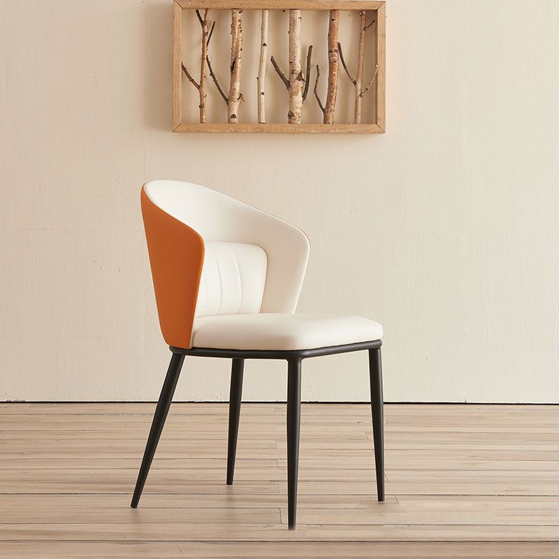 Contemporary Style Chair Armless Side Chairs with Metal Legs