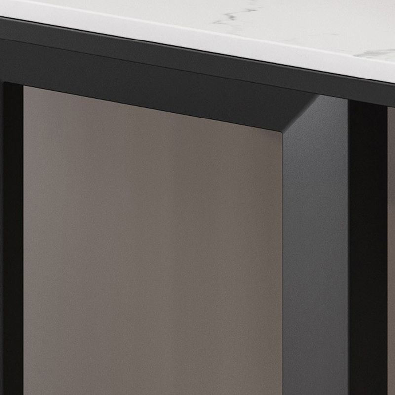 Marble Top Accent Table with Pedestal Base for Hall 31.5" High Console Table