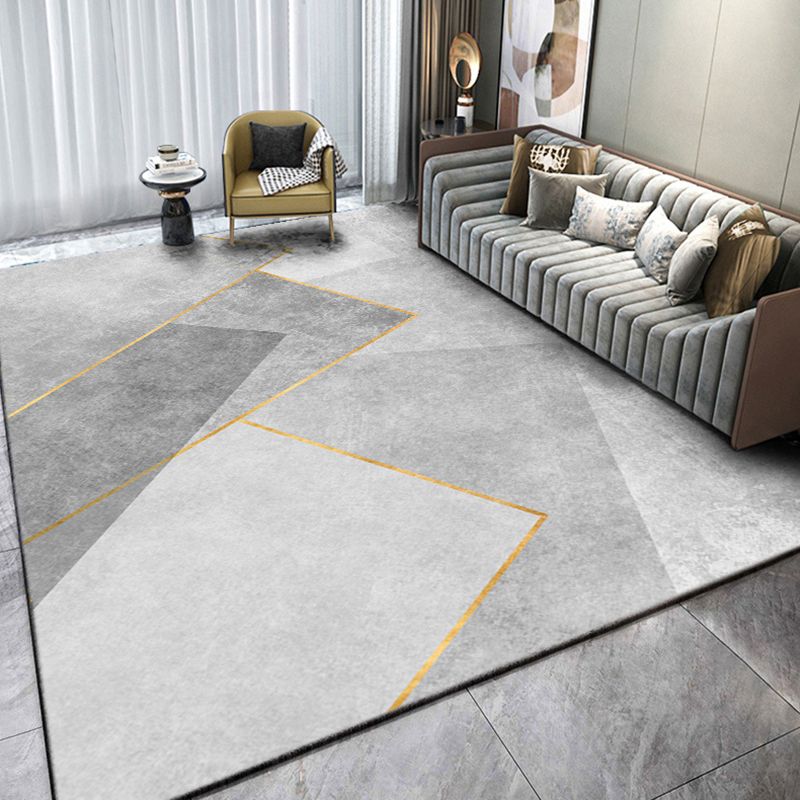 Multicolor Modern Indoor Rug Polyester Triangle Print Carpet Non-Slip Backing Rug for Living Room