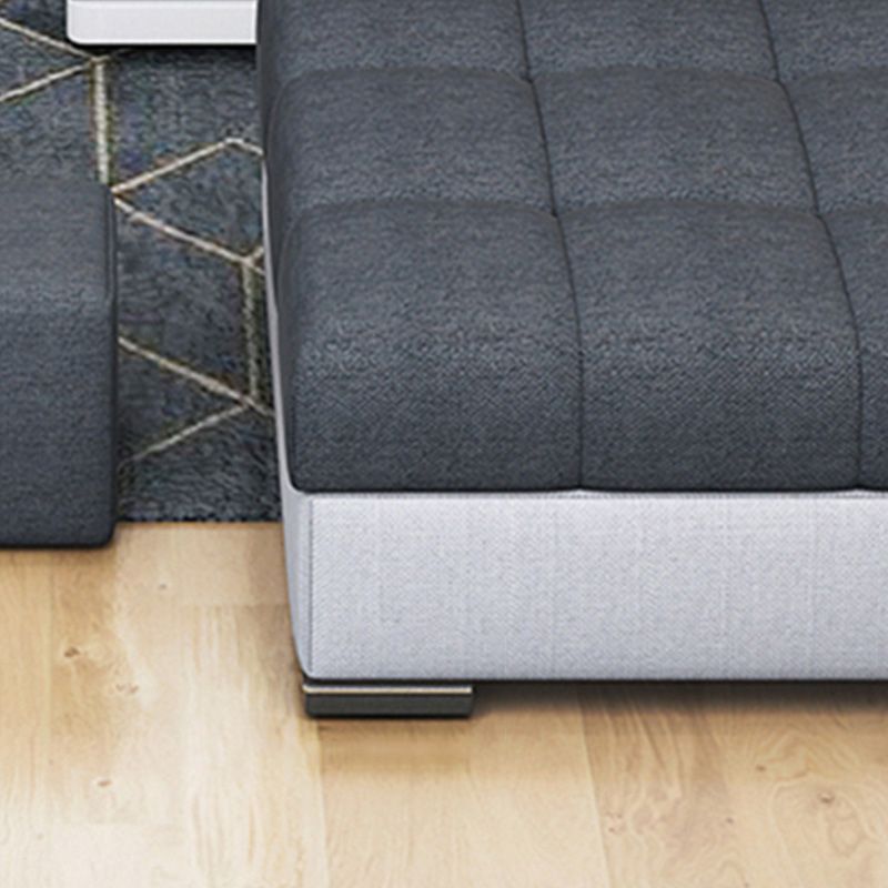 157.5"W √ó 94.49"D √ó 35.43"H Linen Blend Square Arm Sectionals with Storage