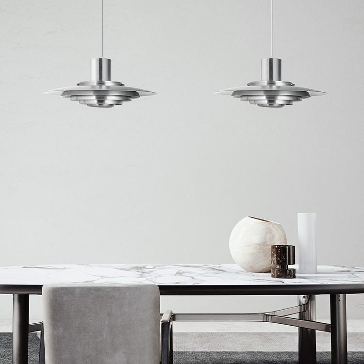 Dikke metalen schijf schaduw hanglamp moderne stijl in verlichting voor eetkamer