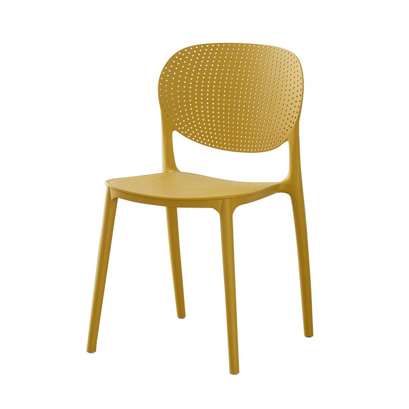 Chaise d'appoint en plastique de Style Glam, finition mate, chaise de salle à manger à dossier ouvert pour salle à manger
