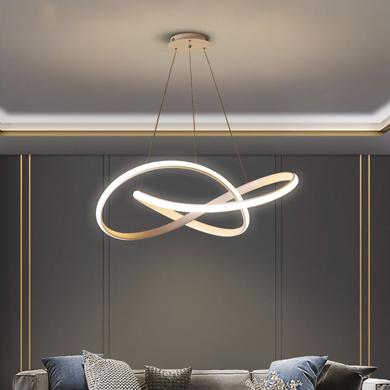 Modern Style Hanging Lighting Fixture Household Linear LED Chandelier for Sitting Room