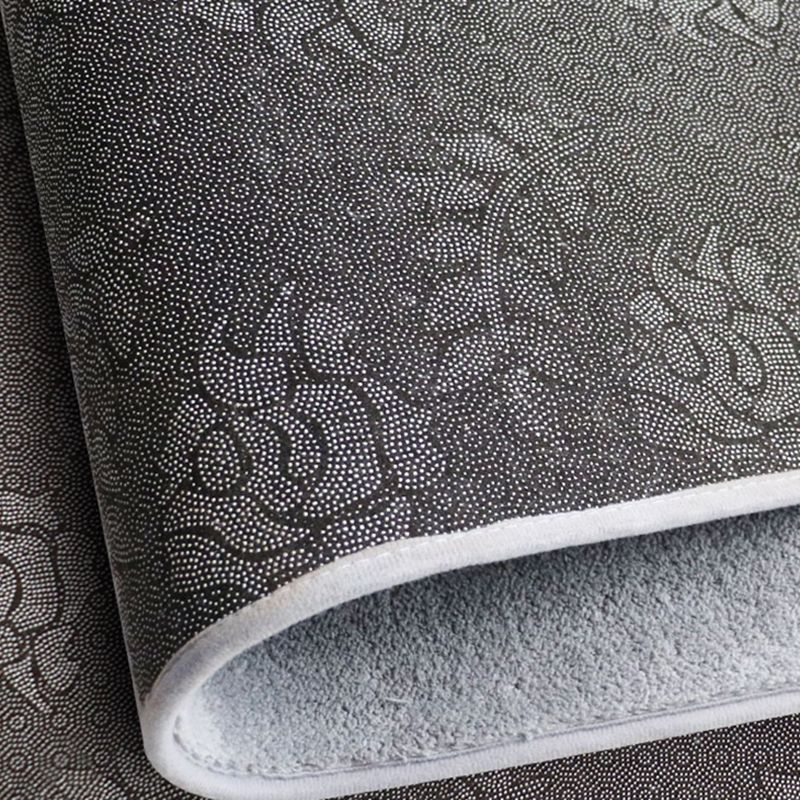 Apricot Short Line Rug Polyester Simple Rug Washable Rug for Living Room