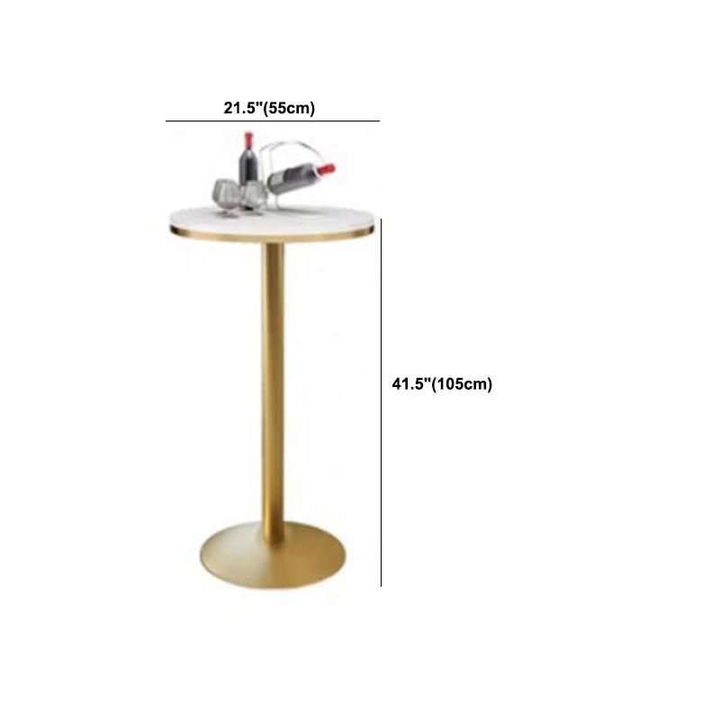 Glam Bar Table Set 1/3/5 Pieces Round Stone Counter Table with High Stools for Dining Room