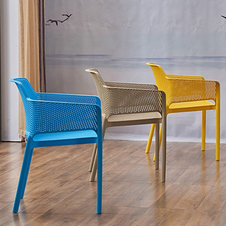 Sillas de comedor de plástico de estilo moderno, sillones de comedor apilables para cocina