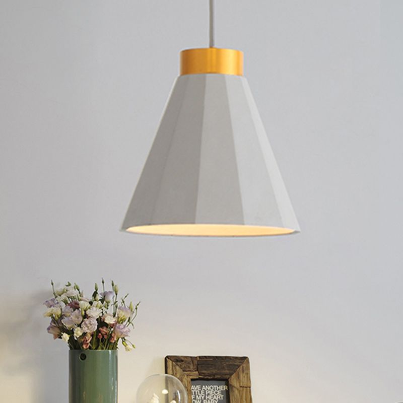 Iluminación colgante de tono de sombra en forma de cono de 8.5 "/9.5" Cemento industrial de cemento industrial 1 Luz de techo colgante de gris claro