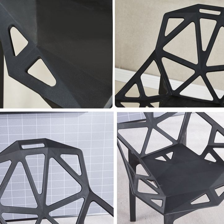 Chaise d'appoint scandinave pour maison, nid d'oiseau, dossier croisé, chaise de salle à manger en plastique