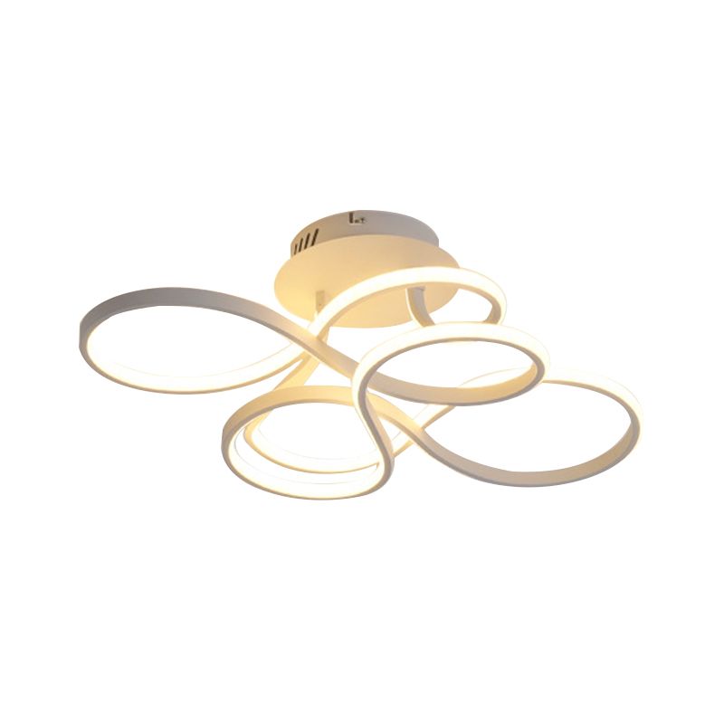 Acryl gedraaid semi-inbouwarmatuur eigentijds zwart/goud/wit LED-plafondgemonteerd licht, wit licht
