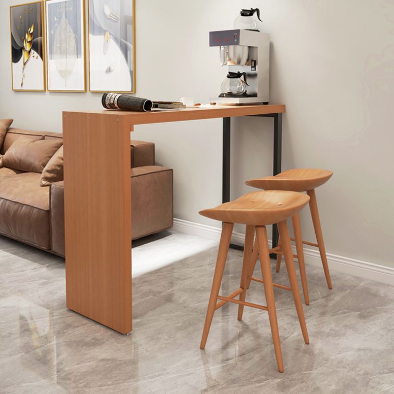 Rectangle Bar Pub Table Set 1/3 Pcs Solid Wood Bar Table and Backless Stools