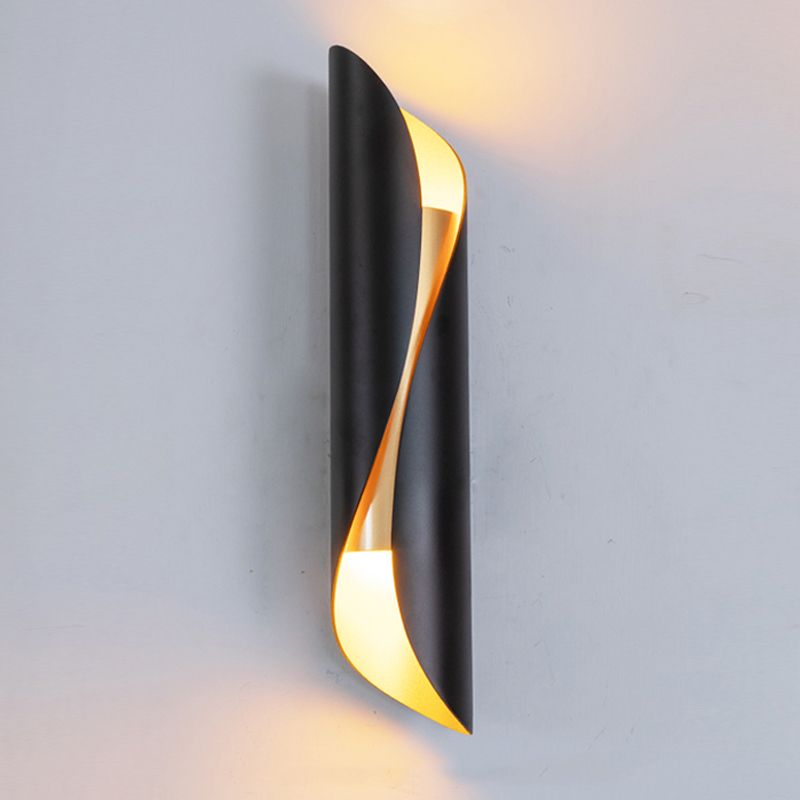 Modern Style Wave Shape Wall Sconce Metal 2 Lights Sconces for Bedroom