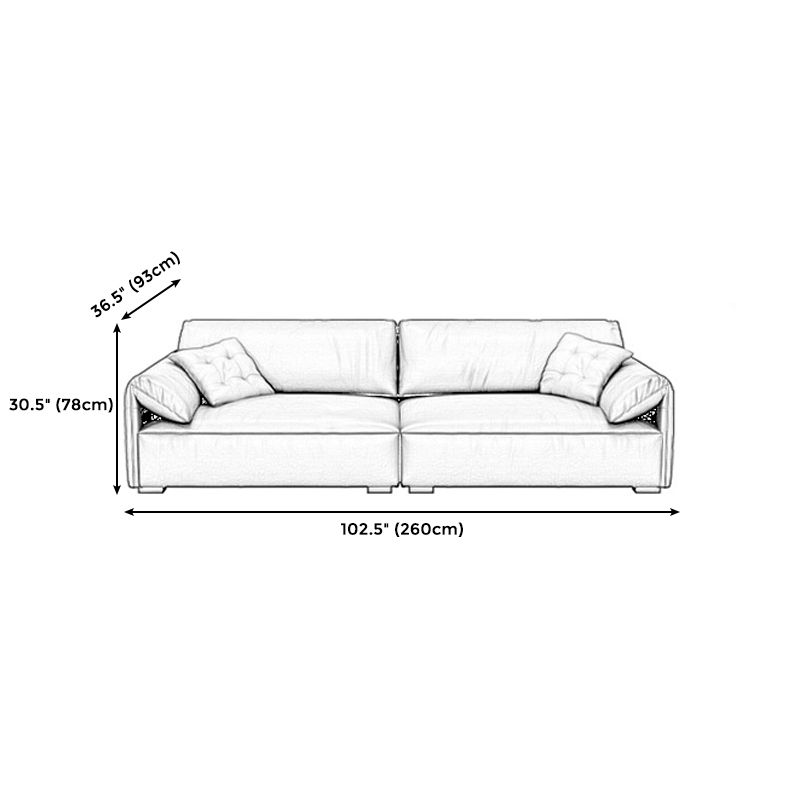 Stain Resistant Stationary Living Room Pillow Top Arm Standard Gray Sofa