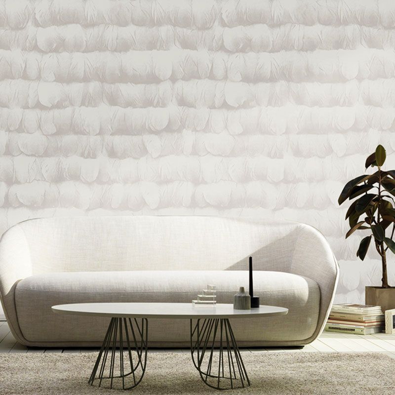 Moisture-Resistant Feather Wall Covering 57.1 sq ft. Minimalist Wallpaper Roll for Accent Wall