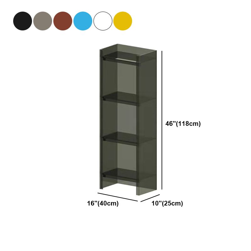 Acrylic Bookshelf Scandinavian Style Closed Back Bookcase for Home Office Study Room