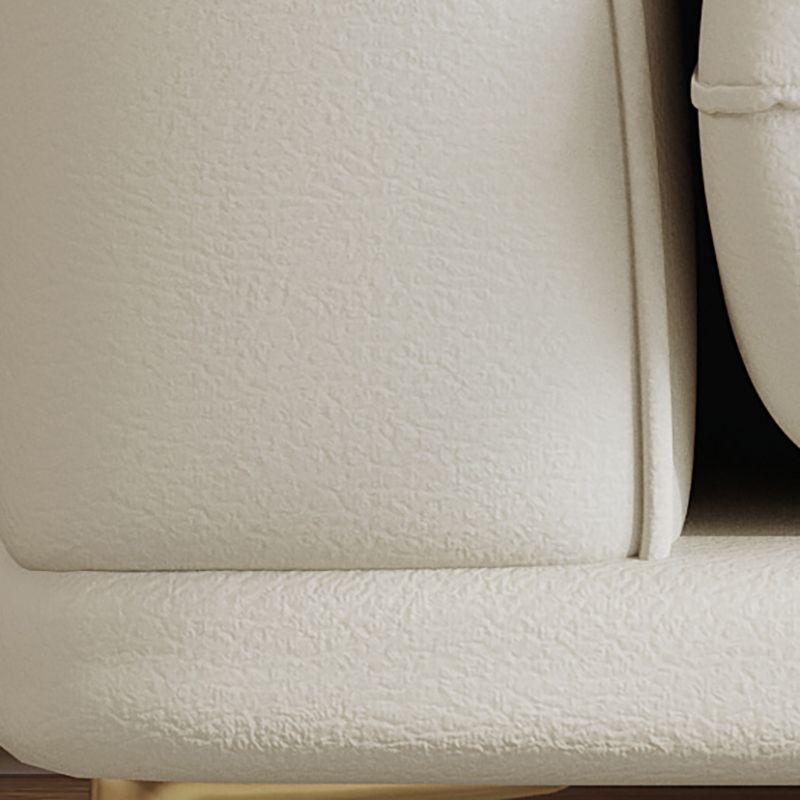 Modern Style Solid Wood Base Namib & White Leather Rectangular Sofa