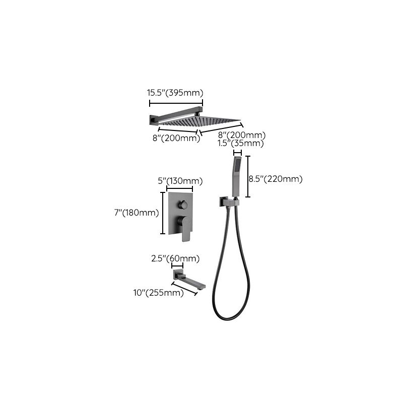 Modern Shower Trim Brass Handheld Shower Head Ceiling Mounted Shower System