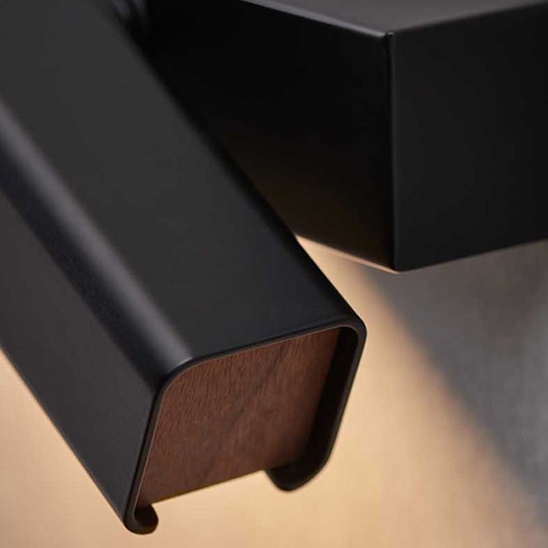 Square Metal Wall Sconce Modern Style Single Light Wall Mount Lighting