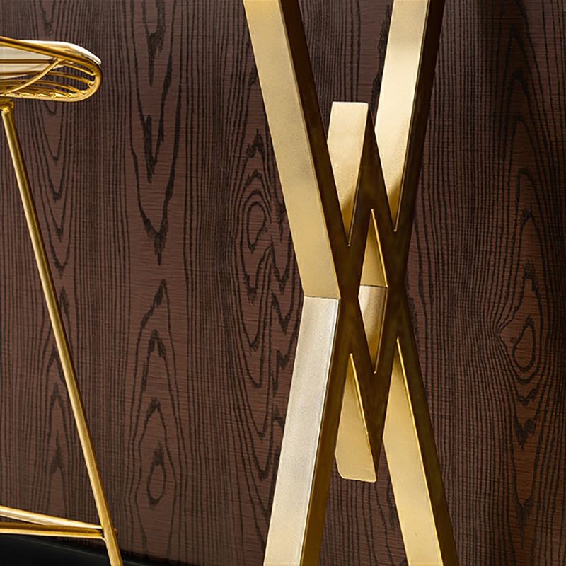 Glam Rectangular Pub Table Set 1/4 Pieces Bar Stool and Table Set