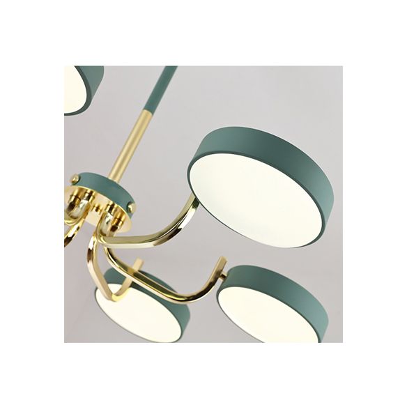 Scandinave Round Hanging Chandelier acrylique 6 lumières suspendues suspendus pour le salon