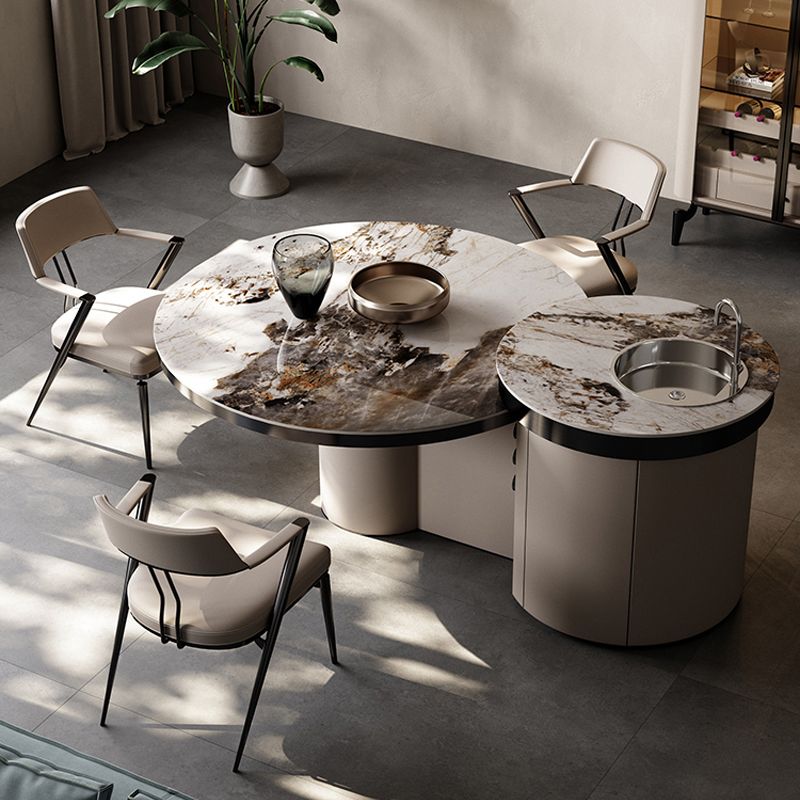 Contemporary Kitchen Dining Arm Chair Metal Legs Upholstered Chair