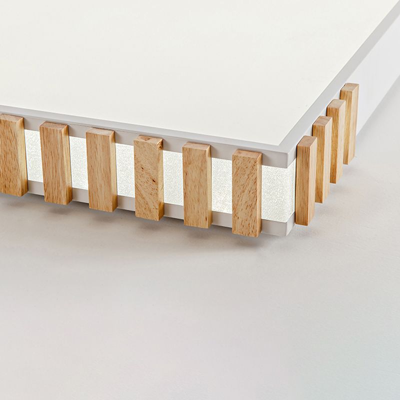 White Rectangular Ceiling Fixture Nordic Style LED Metal Flush Mount Lamp for Living Room