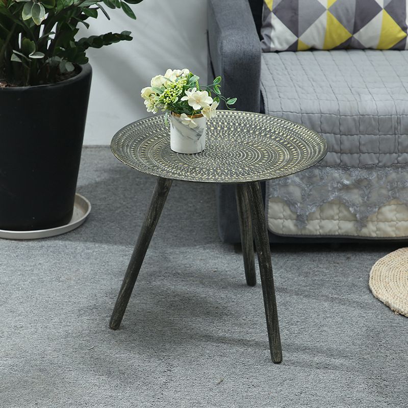 Round Modern Wooden Coffee Table Three Legs Coffee Table in Pink