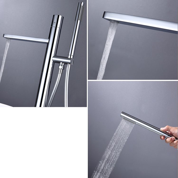 Floor Mounted Metal Freestanding Tub Filler High Arc Freestanding Bathtub Faucet