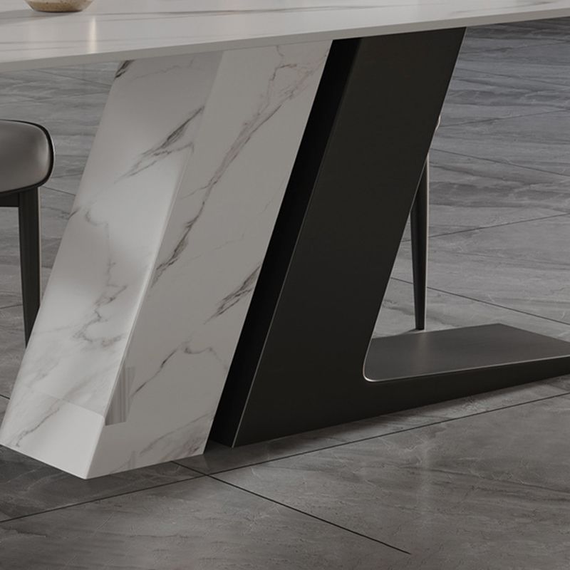 Modern Style Sintered Stone Dining Table Set Rectangle 1/2/5/7 Pieces Dining Set