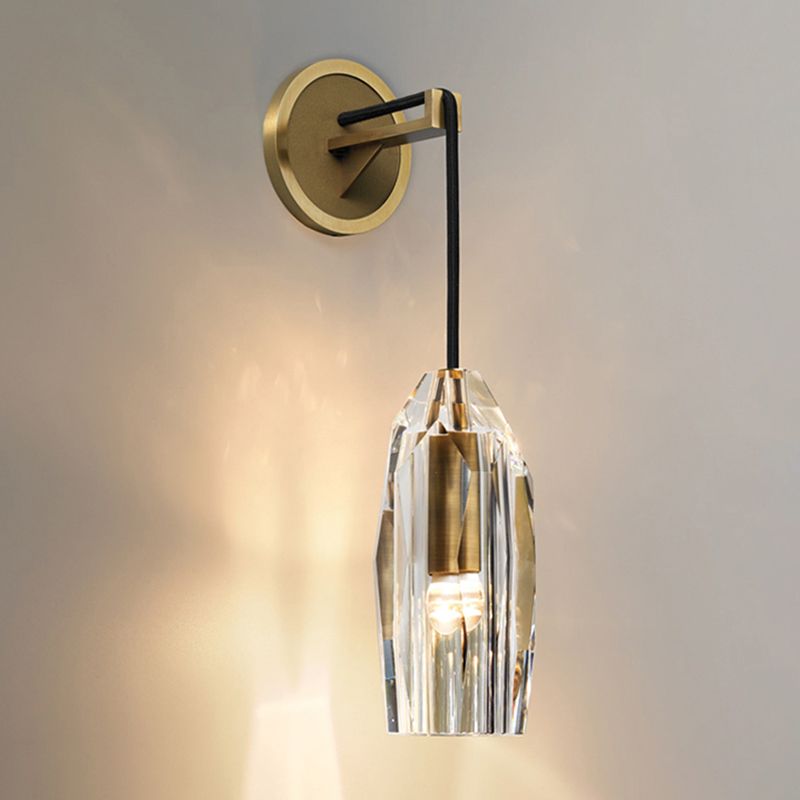 Modern Crystal Shade Wall Lighting Fixtures 1-Light Wall Lamp for Dining Room