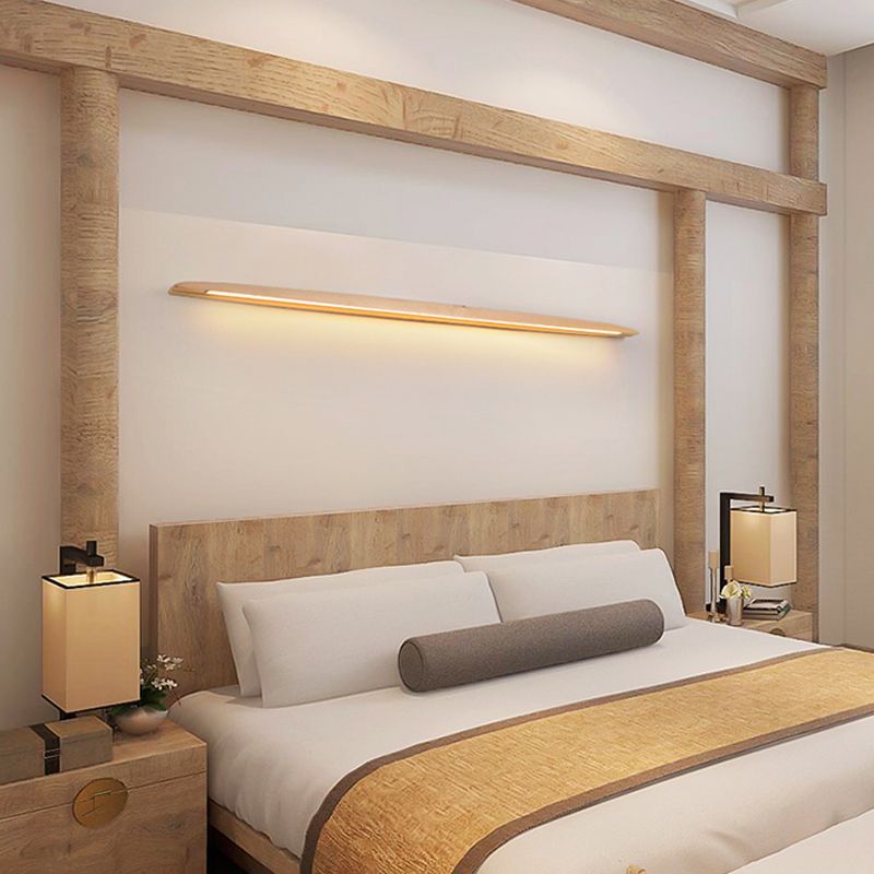 Modern Household Wall Light Creative Wall Sconce with Wooden Shade for Sitting Room