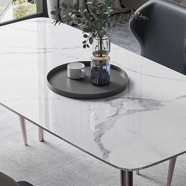Modern Rectangle Sintered Stone Dining Table Set 1/4/5/7 Pieces Dining Set