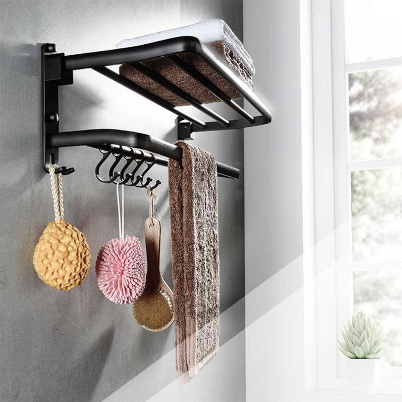 Modern Aluminum Bath Hardware Set Black Bathroom Accessory Kit
