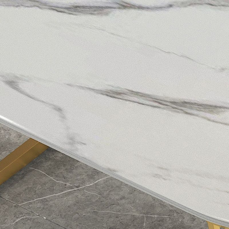 Metal Modern Rectangle Indoor Table Sintered Stone Table for Kitchen and Dining Room