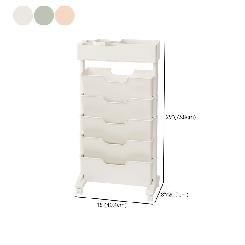 Contemporary Plastic Bookcase Standard Open Back Bookshelf for Office