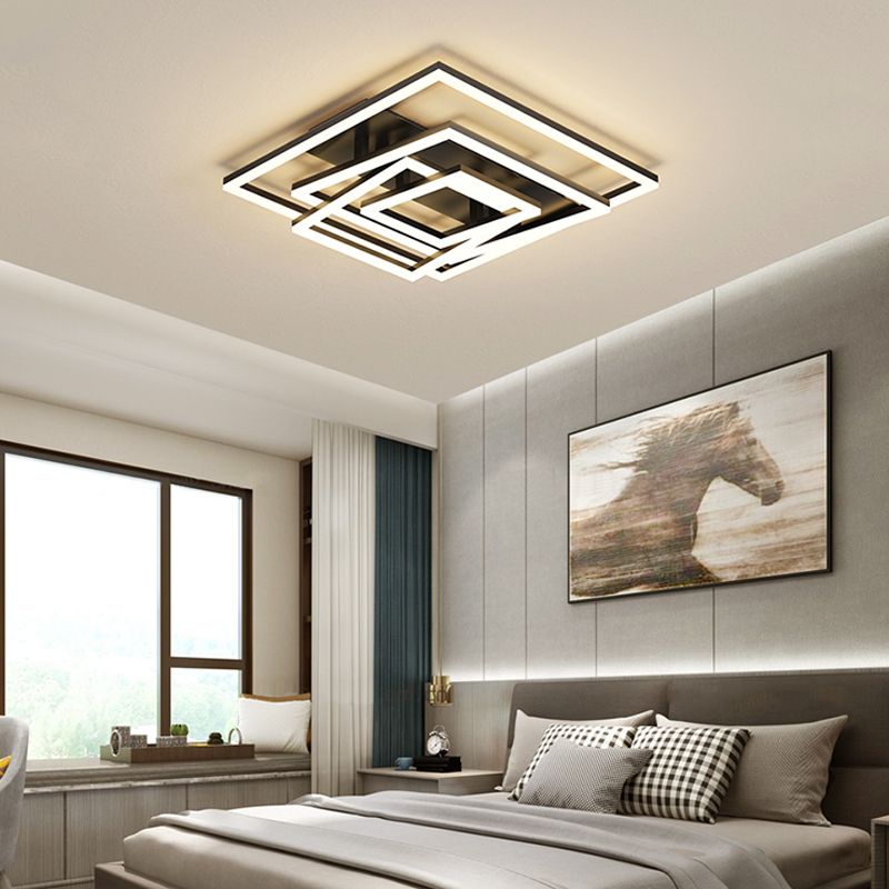 Lampada a filo contemporaneo geometrico 4 lampade a filo in metallo in metallo in nero