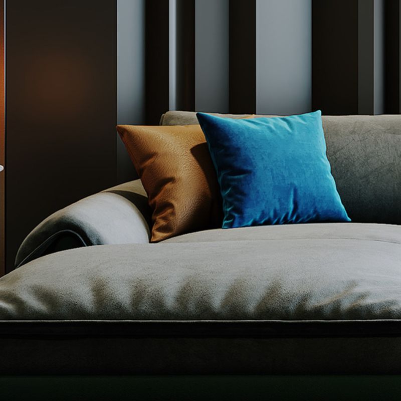 Contemporary Stationary Fabric Living Room Flared Arm Pillows Seating