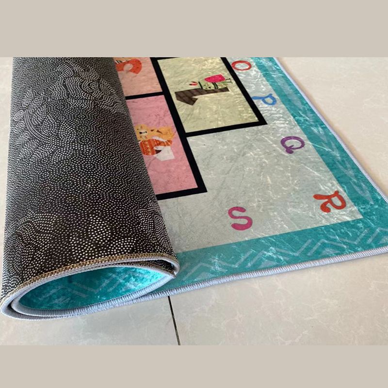 Marble Print Indoor Rug Abstract Carpet Polyester Washable Rug for Living Room