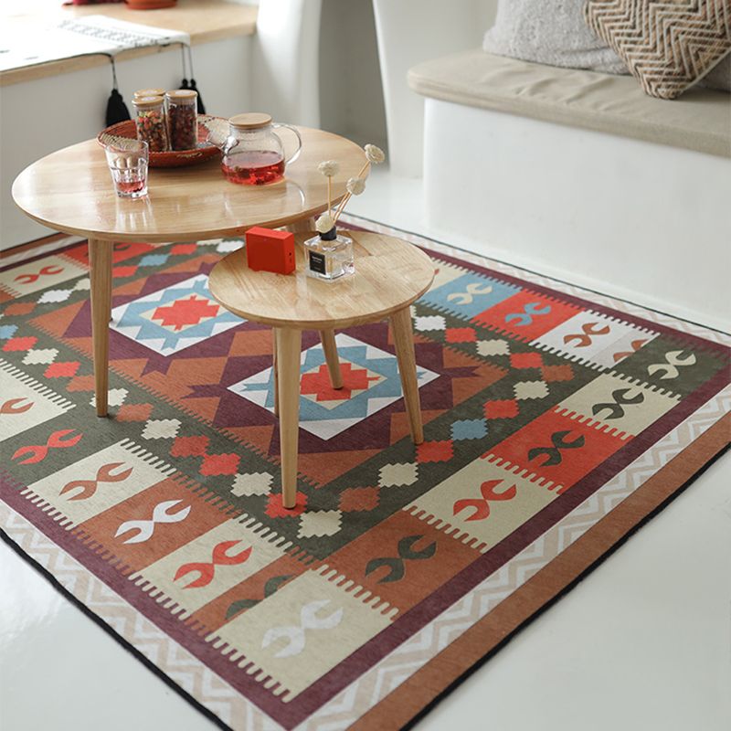 Vintage geometrisch gedrukt tapijt multi-gekleurde polyster tapijt Anti-slip achterste wasbaar tapijt voor woningdecoratie