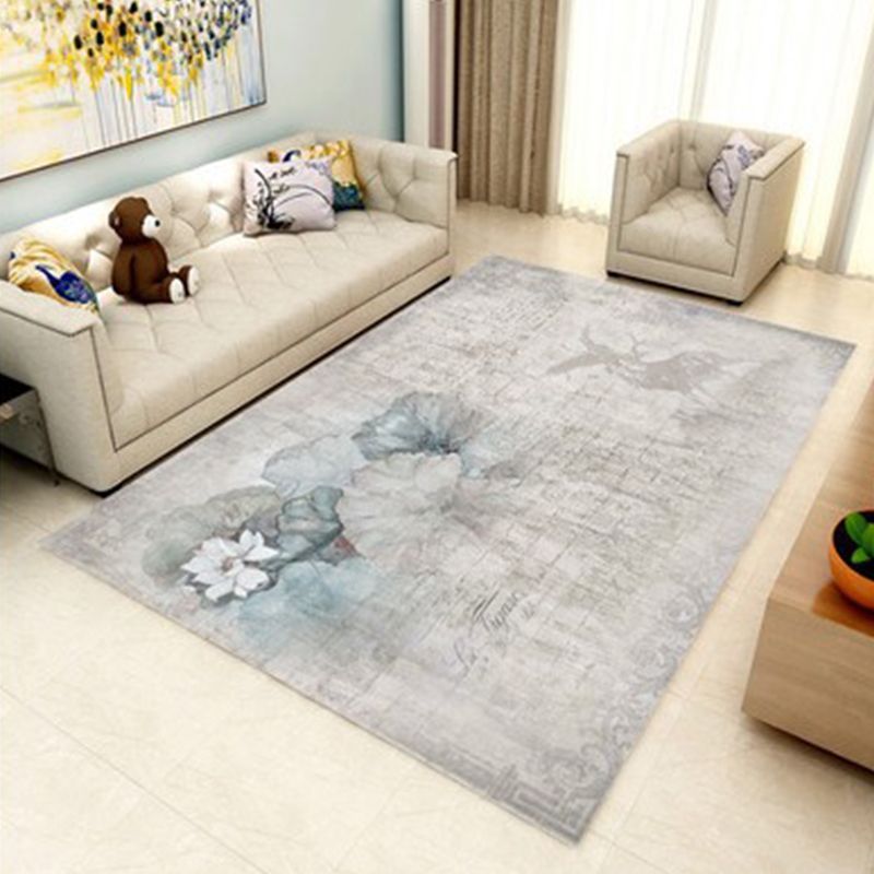 Modern Geometry Colorblock Rug Multi-Color Polyester Carpet Pet Friendly Anti-Slip Backing Washable Rug for Room